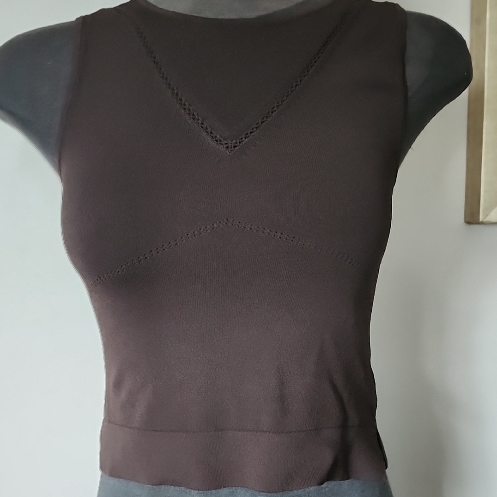 Elegant Brown Sleeveless Top